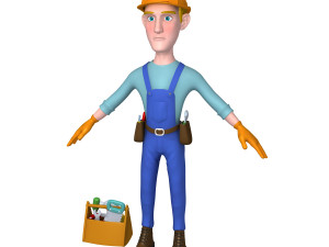 worker cartoon 02 3Dモデル