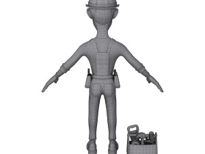worker cartoon 02 3Dモデル