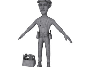 worker cartoon 02 3Dモデル