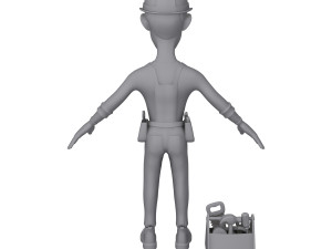 worker cartoon 02 3Dモデル