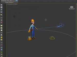 worker cartoon 02 3D Model