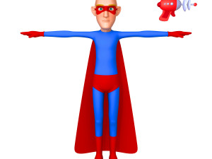 superhero cartoon 03 3D Model