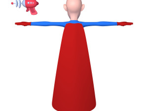 superhero cartoon 03 3D Model