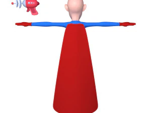 superhero cartoon 03 3D Model