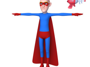 superhero cartoon 03 3D Model