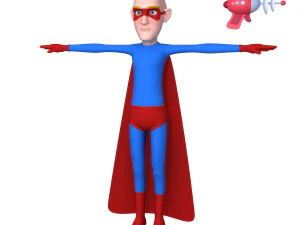 superhero cartoon 03 3D Model