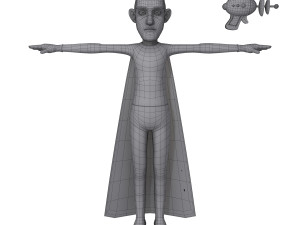 superhero cartoon 03 3D Model
