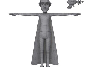superhero cartoon 03 3D Model