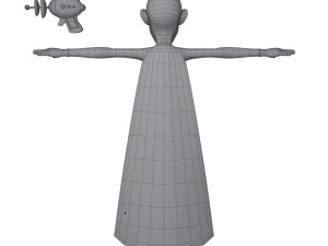 superhero cartoon 03 3D Model