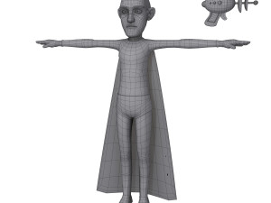 superhero cartoon 03 3D Model