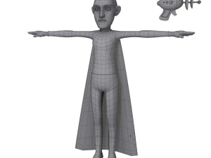 superhero cartoon 03 3D Model