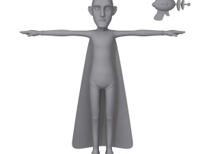 superhero cartoon 03 3D Model