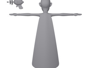 superhero cartoon 03 3D Model