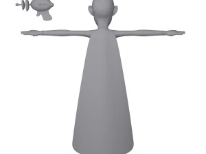 superhero cartoon 03 3D Model