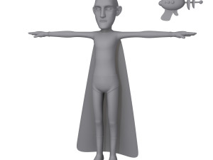 superhero cartoon 03 3D Model
