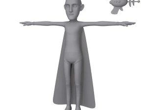 superhero cartoon 03 3D Model