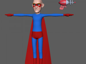 superhero cartoon 03 3D Model