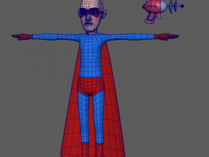 superhero cartoon 03 3D Model