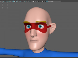 superhero cartoon 03 3D Model