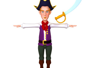 pirate cartoon 02 3D 모델