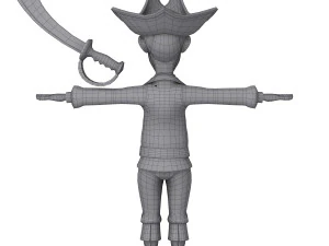 pirate cartoon 02 3D Model