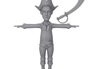 pirate cartoon 02 3D Model