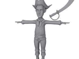 pirate cartoon 02 3D Model
