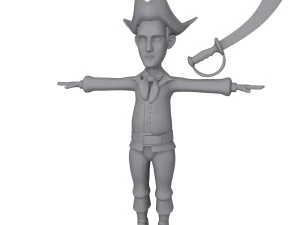 pirate cartoon 02 3D Model
