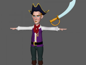 pirate cartoon 02 3D Model