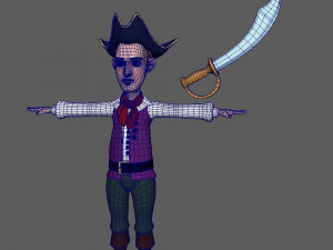 pirate cartoon 02 3D Model