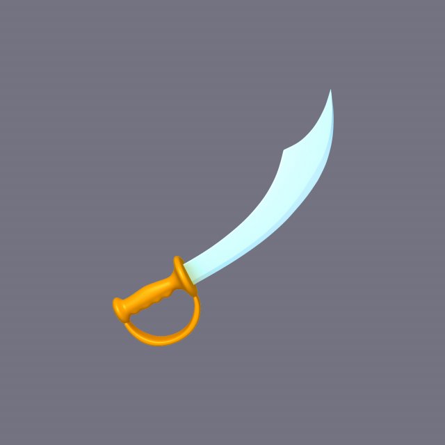 sword cartoon 02 3D Модель .c4d .max .obj .3ds .fbx .stl .blend 