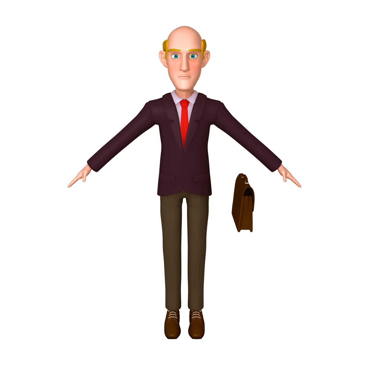 business man cartoon 02 3D Model .c4d .max .obj .3ds .fbx .stl .blend