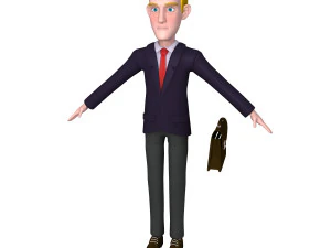 business man cartoon 02 3D Model