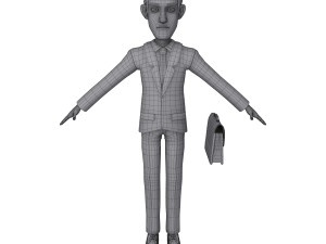 business man cartoon 02 3D Model