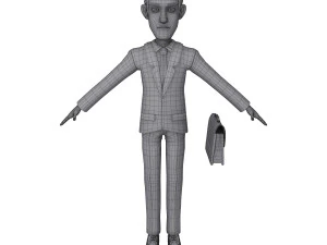 business man cartoon 02 3D Model