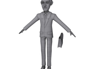 business man cartoon 02 3D Model