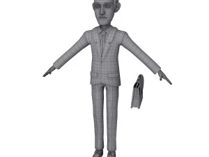 business man cartoon 02 3D Model