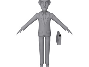 business man cartoon 02 3D Model