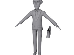business man cartoon 02 3D Model
