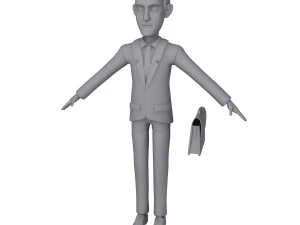 business man cartoon 02 3D Model