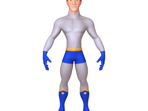 superhero cartoon 04 3D Model