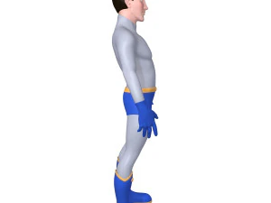 superhero cartoon 04 3D Model