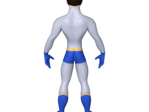 superhero cartoon 04 3D Model