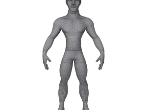 superhero cartoon 04 3D Model