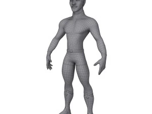superhero cartoon 04 3D Model