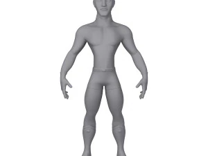 superhero cartoon 04 3D Model
