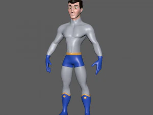 superhero cartoon 04 3D Model
