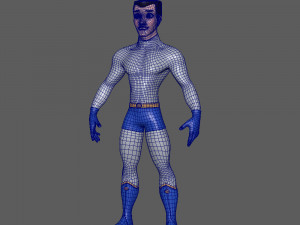 superhero cartoon 04 3D Модель