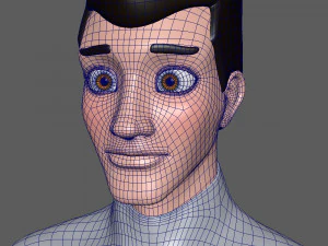 superhero cartoon 04 3D Model