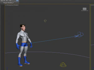 superhero cartoon 04 3D Model